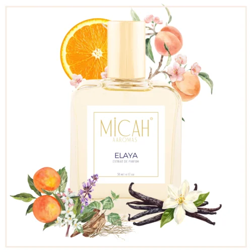 Elaya perfume for women by Micah Aaromas floral fruity musk fragrance bottle