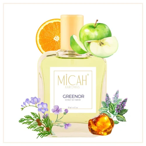 Greenor perfume by Micah Aaromas citrus aromatic fragrance bottle fresh summer scent